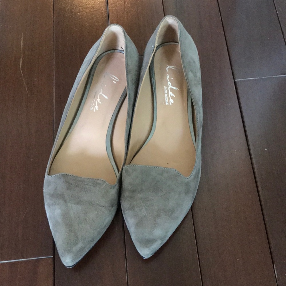 Grey suede pointed toe loafers - made in Italy
